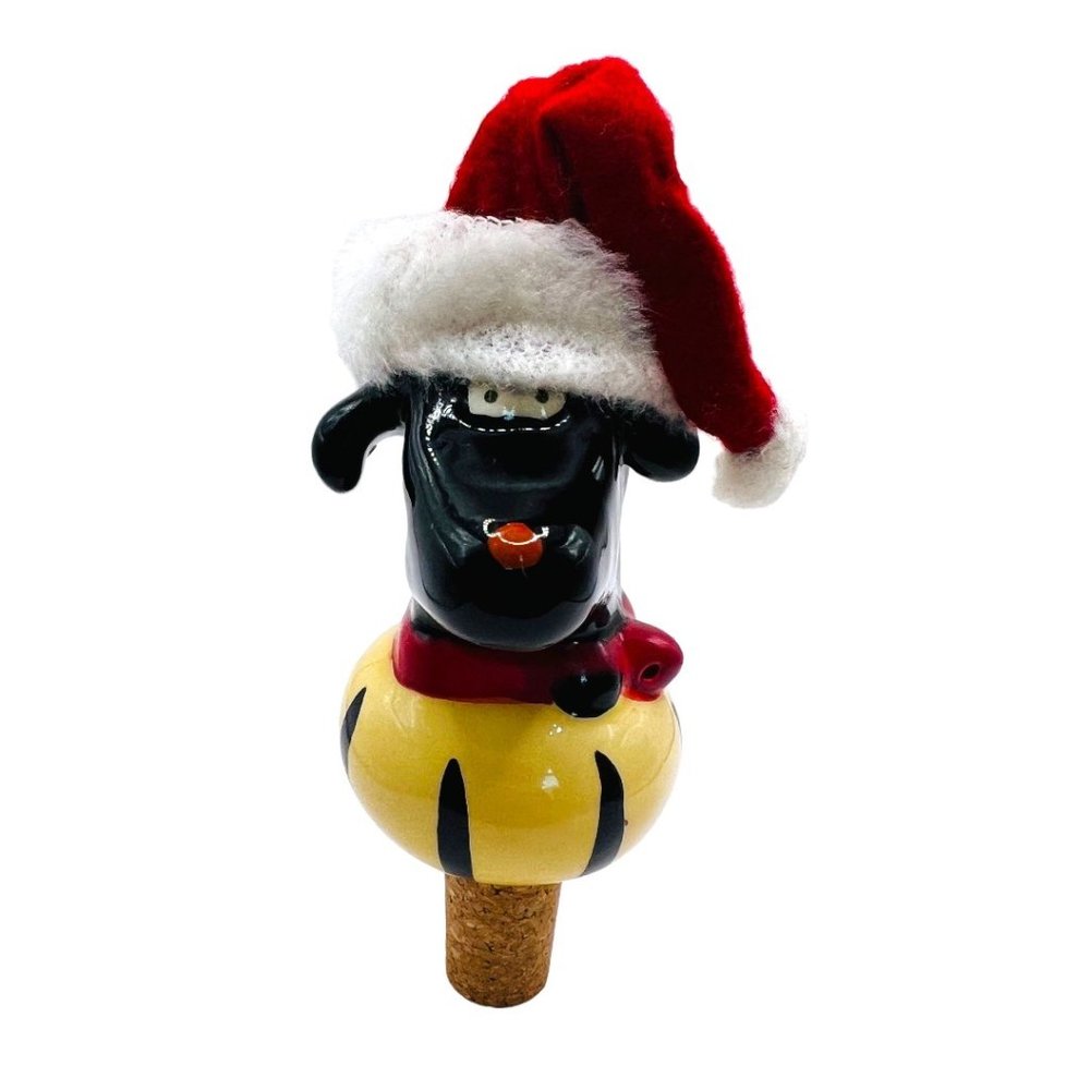 Black Labrador Dog in Santa Hat Bottle Stopper-Christmas - Kappers Inc